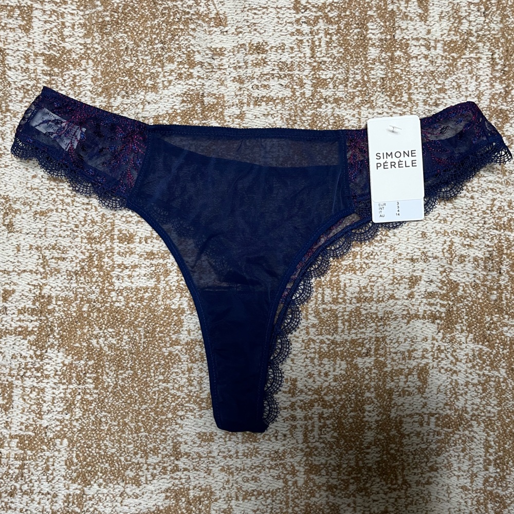 NWT Simone Perele Singuliere Tanga - Midnight Blue 3(M)